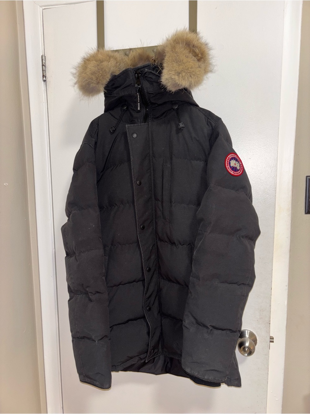 Canada Goose Men’s Black Down Parka with Fur-Trim Hood